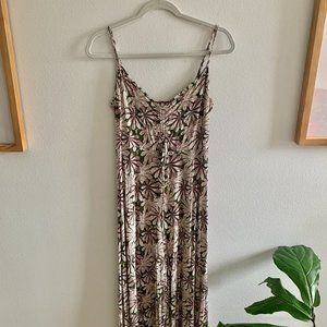 Anthropologie Moss Green Paisley Printed Lounge Jumpsuit Sz M